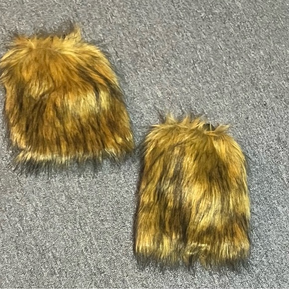 Faux Fur Boot Covers in Brown and Black - Picture 1 of 2